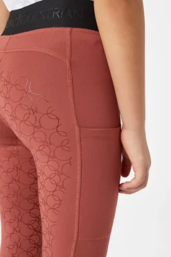 Hot horze Leighton Teens helforsterkede ridetights med silikon og varmt fôr RoanRouge