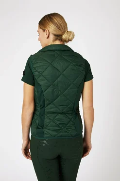 Discount horze Martina lettfôret vest, dame MountainViewGreen