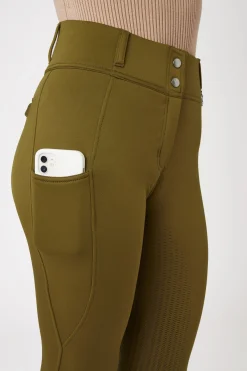 horze Mira helforsterkede thermo-ridebukser til dame FirGreen
