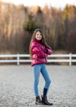 Online horze Poppy denim-ridebukser, helforsterket med silikon LightDenimBlue