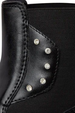 Best horze Portland jodhpursko med krystaller til barn Black