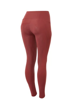 Hot horze Raquel helforsterkede ridetights med mobillomme til dame MerlotWineRed