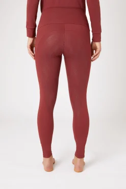 Hot horze Raquel helforsterkede ridetights med mobillomme til dame MerlotWineRed