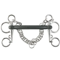 Outlet horze rett pelham med gummi Black