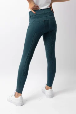 Discount horze Rhea helforsterket thermoridebukse med baklommer, barn Darkseagreen