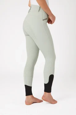 Sale horze Ridebukser, lommer med mikrokrystaller, høyt liv, helforsterket med silikon, dame AquaGrey(Green)