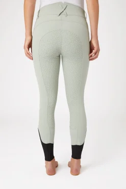 Sale horze Ridebukser, lommer med mikrokrystaller, høyt liv, helforsterket med silikon, dame AquaGrey(Green)