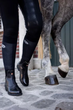 Outlet horze Rose jodhpur i lær med frontglidelås Black