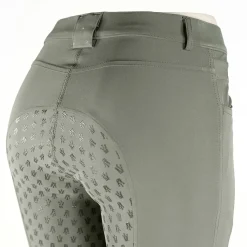 Sale horze Sienna helforsterket ridebukse med silikon, dame BeetleGreen/Gold