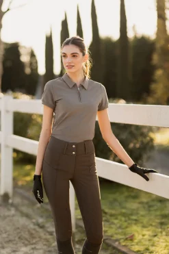 Hot horze Sophie helforsterket ridebukse med høyt liv til dame Tarmac