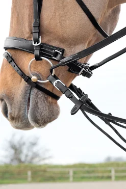 Outlet horze Sparta glidetøyler i nylon/lær Black