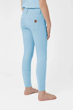 Hot horze Tara ridebukser med høyt liv, helforsterket, barn CorydalisLightBlue