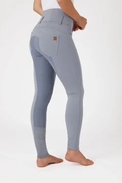 horze Tara ridebukser med høyt liv, helforsterket med lær, dame TradewindsGrey