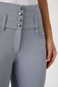 horze Tara ridebukser med høyt liv, helforsterket med lær, dame TradewindsGrey
