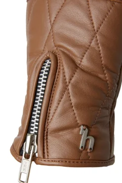 Hot horze Theresa vinterhansker i vegansk lær, dame Brown