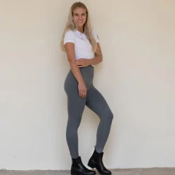 horze Vanessa tights i denimutseende, sømløs, helforsterket med silikon, dame LightGrey