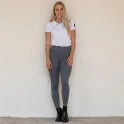 horze Vanessa tights i denimutseende, sømløs, helforsterket med silikon, dame LightGrey