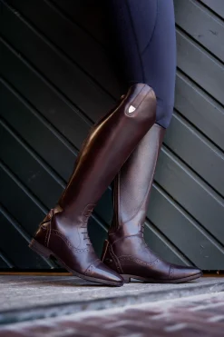 horze Winslow ridestøvler i ekte lær DarkBrown