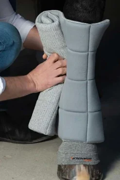 New incrediwear Equine Circulation stående bandasjeunderlag, 46 cm (1 par) Silver