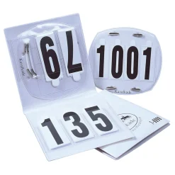 Online kavalkade startnummer, 4 tall White/Black