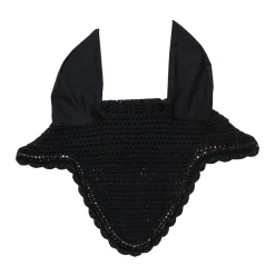 kentucky Horsewear lang ørehette med steiner og perler Black