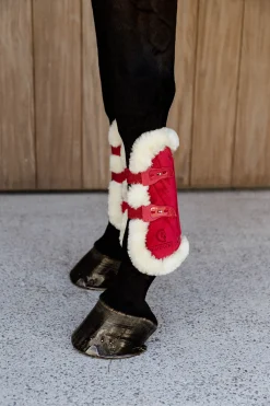 Outlet kentucky Horsewear Vegansk saueskinn Bambus Elastiske fløyels senestøvler red