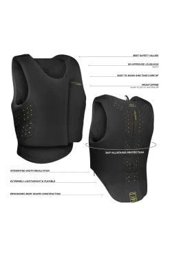 Outlet komperdell sikkerhetsvest, frontglidelås, junior Black