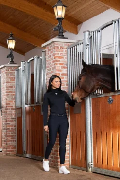 New pikeur Linnett nahtlos heforsterkede ridetights til dame med høyt liv og full seat Black
