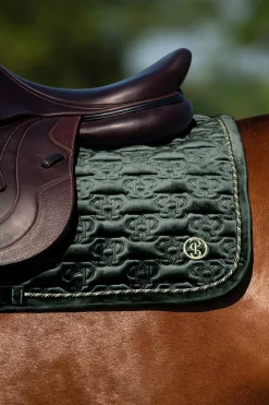 Discount psofsweden PS of Sweden sjabraker Velvet Monogram sprang Midnightgreen