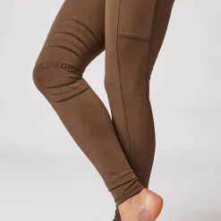 Sale horze Ridetights, helforsterket silikon, mobillomme, dame BisonDarkBrown