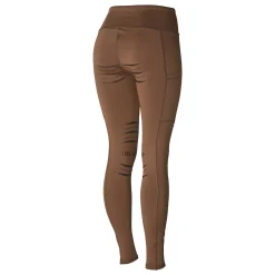 Sale horze Ridetights, helforsterket silikon, mobillomme, dame BisonDarkBrown