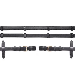 Discount schockemohle Schockemöhle Sports gummierte tøyler, med spenner Black/Gold