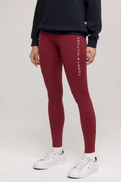 tommyhilfigerequestrian Tommy Hilfiger Equestrian Elmira Vinter-Ridign-tights med full grep for kvinner Rouge