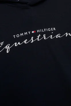 Clearance tommyhilfigerequestrian Tommy Hilfiger Equestrian Metallic Logo Grafisk hettegenser for kvinner DesertSky