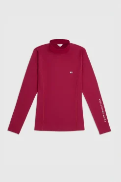 New tommyhilfigerequestrian Tommy Hilfiger Equestrian langermet genser med høy hals for kvinner Rouge
