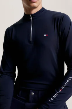 tommyhilfigerequestrian Tommy Hilfiger Equestrian Wellington Langarmet 1/4 Glidelås Treningstopp DesertSky