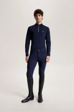 tommyhilfigerequestrian Tommy Hilfiger Equestrian Wellington Langarmet 1/4 Glidelås Treningstopp DesertSky