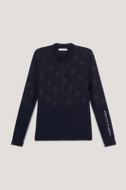 tommyhilfigerequestrian Tommy Hilfiger Equestrian Cologne Reflekterende langarmet 1/4 glidelås treningsgenser MULTI