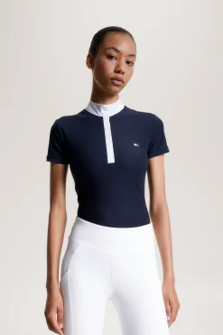 tommyhilfigerequestrian Tommy Hilfiger Equestrian Chelsea Avkjølende Polo-skjorte med korte ermer og logo DesertSky