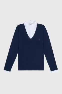 Clearance tommyhilfigerequestrian Tommy Hilfiger Equestrian Montana dames 2-i-1 stevneskjorte DesertSky