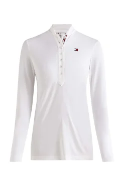 Sale tommyhilfigerequestrian Tommy Hilfiger Equestrian langermet stevneskjorte, dame WH/AB