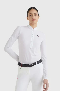 Sale tommyhilfigerequestrian Tommy Hilfiger Equestrian langermet stevneskjorte, dame WH/AB
