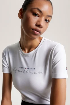 Discount tommyhilfigerequestrian Tommy Hilfiger Equestrian Brooklyn T-skjorte med korte ermer og motiv ThOpticWhite