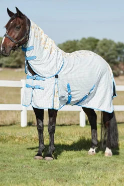 Best weatherbeeta Summer Sheet Lite IV Combo Neck, Print Blue/Gold